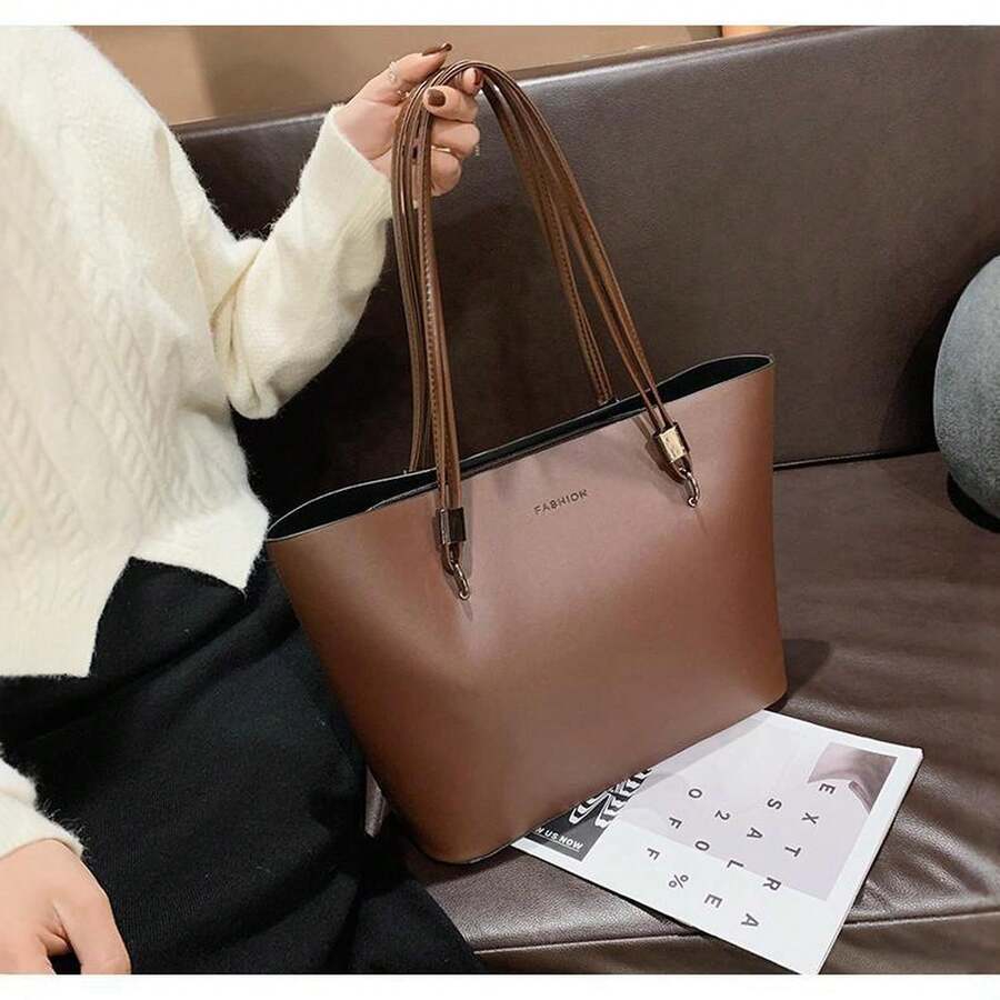 Tote Bag Large Shopping Bag For Women 21 Simple And Elegant Shoulder Bag Soft Leather Texture Commuter Tote Bag