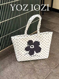 Back To School Season Ins Polka Dot Large Capacity Versatile Fashion Fresh Shoulder Bag Shopping Bag Commute Outing Daily Shopping Photo Essential Tote Bag