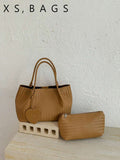 Korean Niche Ins Style Premium Woven Soft Leather Handbag Underarm Bag Fashion Basket Bag Shoulder Mother-Daughter Bag