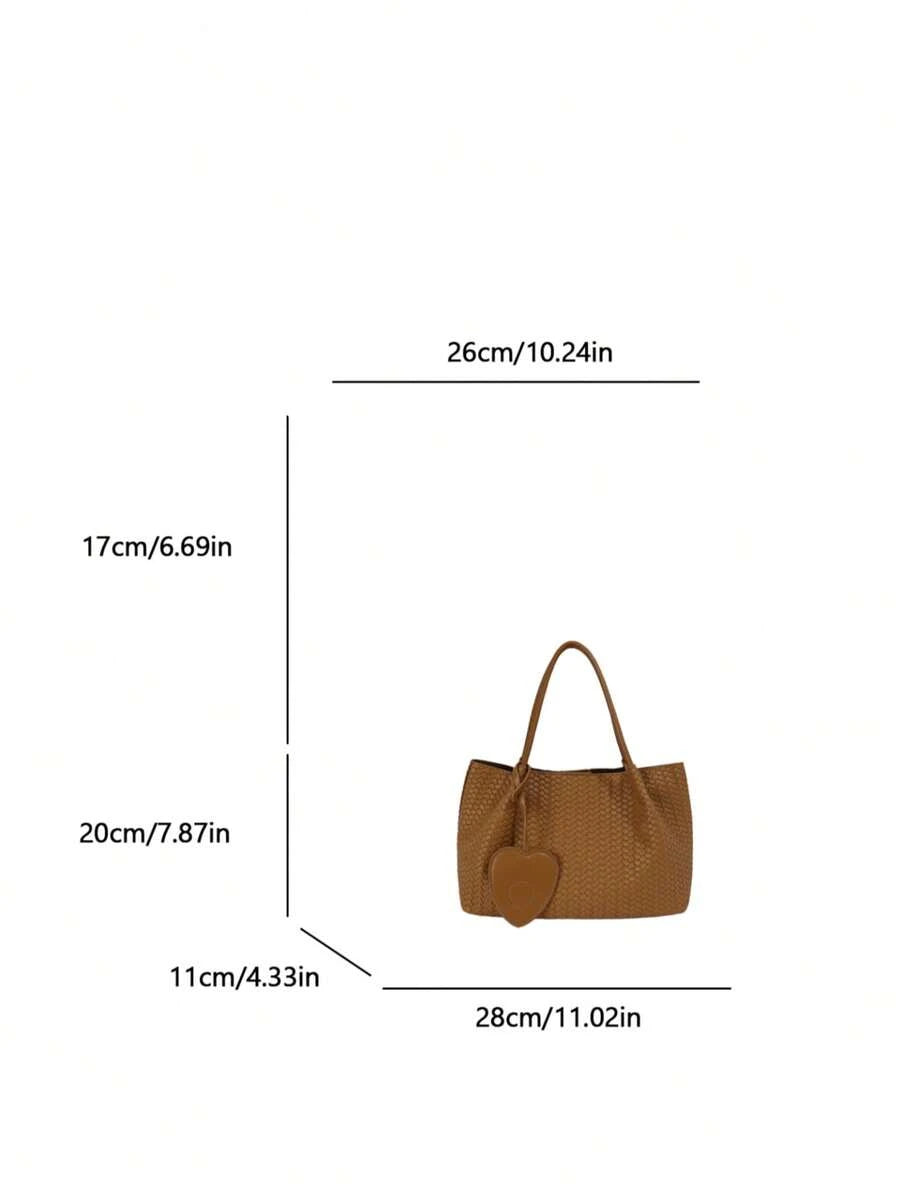 Korean Niche Ins Style Premium Woven Soft Leather Handbag Underarm Bag Fashion Basket Bag Shoulder Mother-Daughter Bag