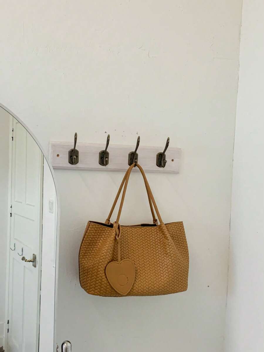 Korean Niche Ins Style Premium Woven Soft Leather Handbag Underarm Bag Fashion Basket Bag Shoulder Mother-Daughter Bag