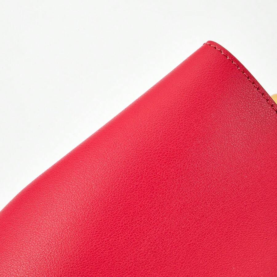 Small Tote Bag This Stylish And Minimalist Women's Handbag/Bucket Bag Is PU Material And Features Metal Handles And An Adjustable Shoulder Strap