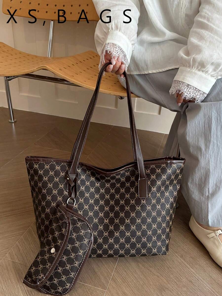 Minimalist Fashion Large Capacity Tote Bag For Women, Summer New Commuter Handbag And Shoulder Bag