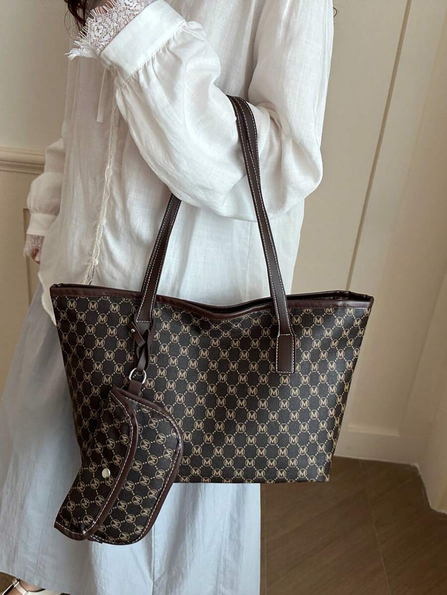 Minimalist Fashion Large Capacity Tote Bag For Women, Summer New Commuter Handbag And Shoulder Bag