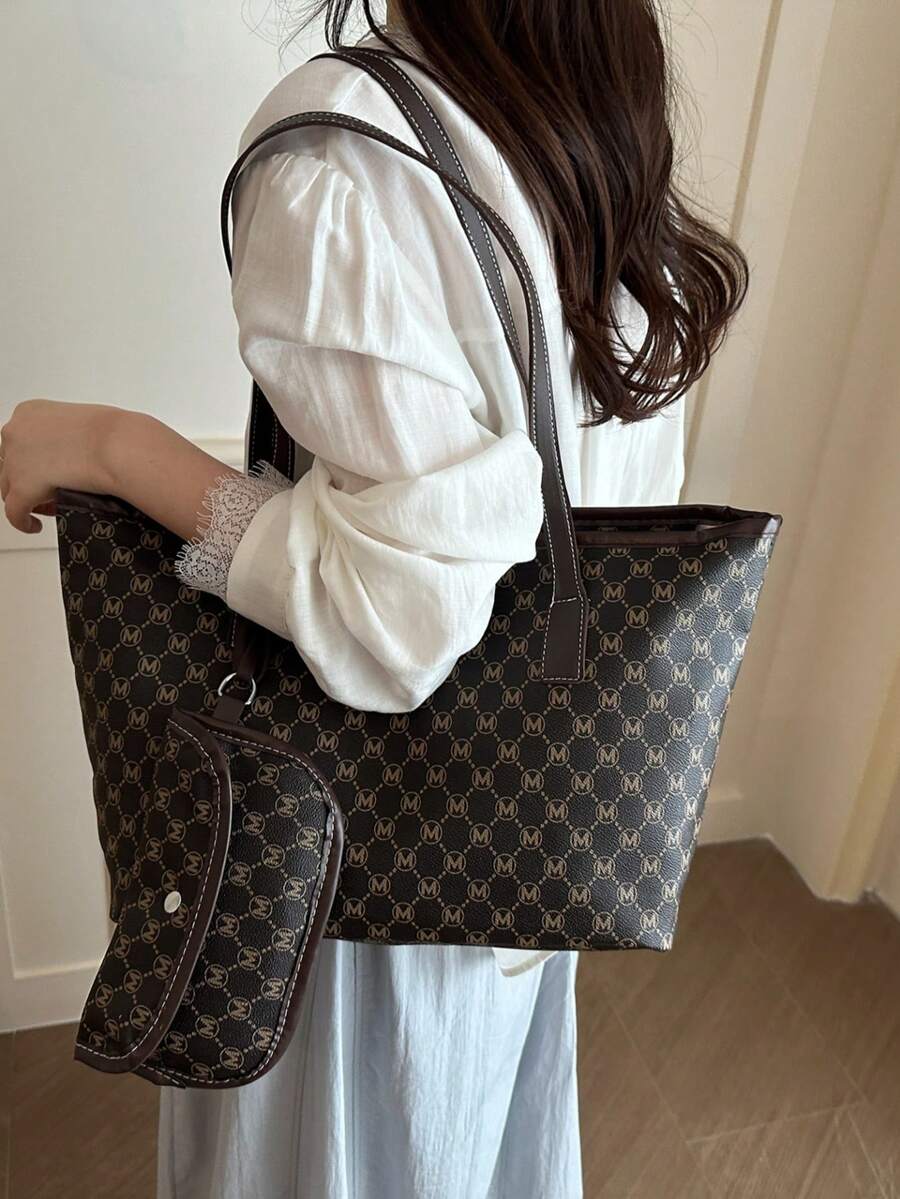 Minimalist Fashion Large Capacity Tote Bag For Women, Summer New Commuter Handbag And Shoulder Bag