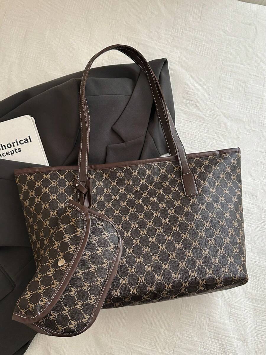 Minimalist Fashion Large Capacity Tote Bag For Women, Summer New Commuter Handbag And Shoulder Bag