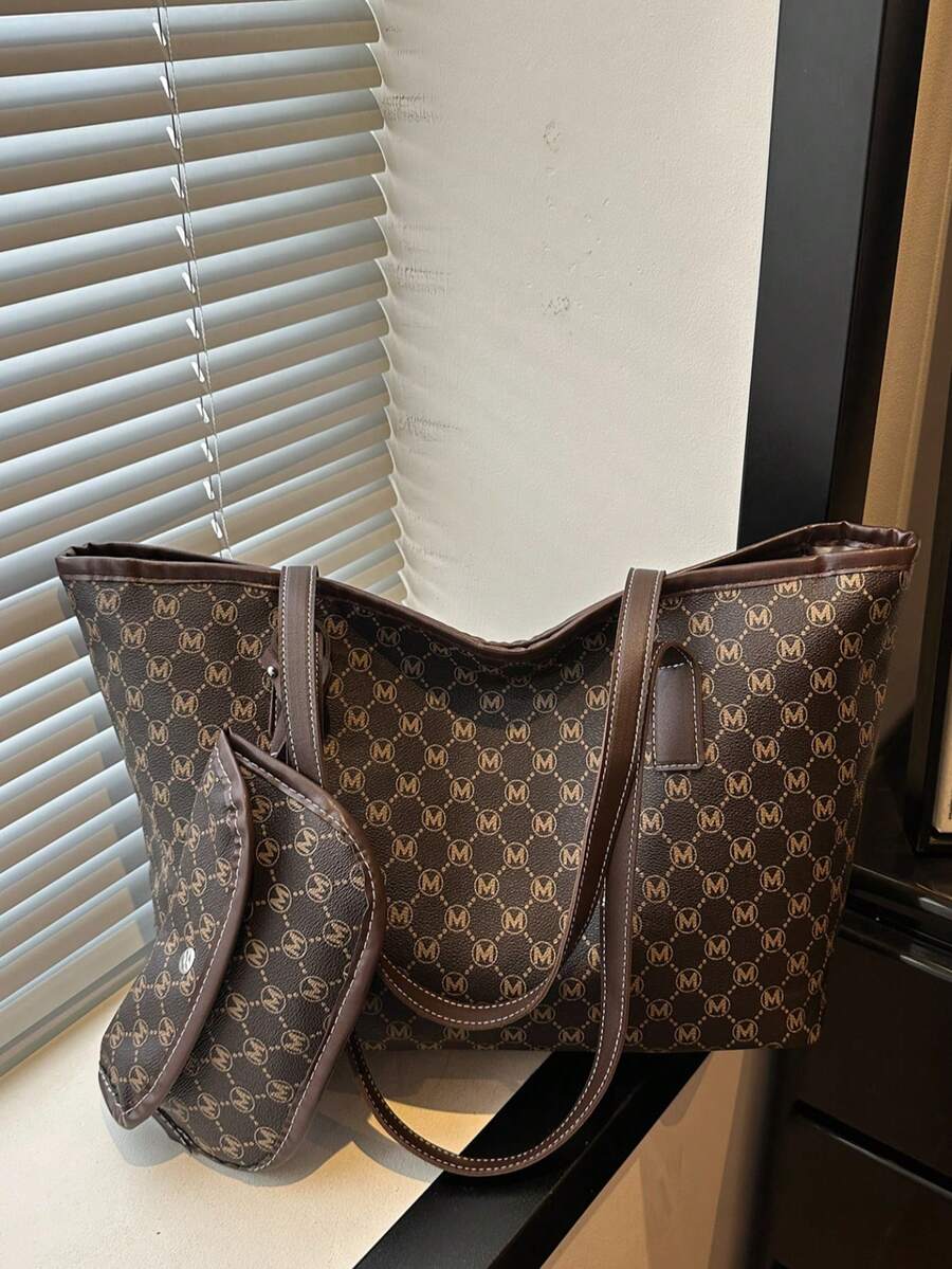 Minimalist Fashion Large Capacity Tote Bag For Women, Summer New Commuter Handbag And Shoulder Bag