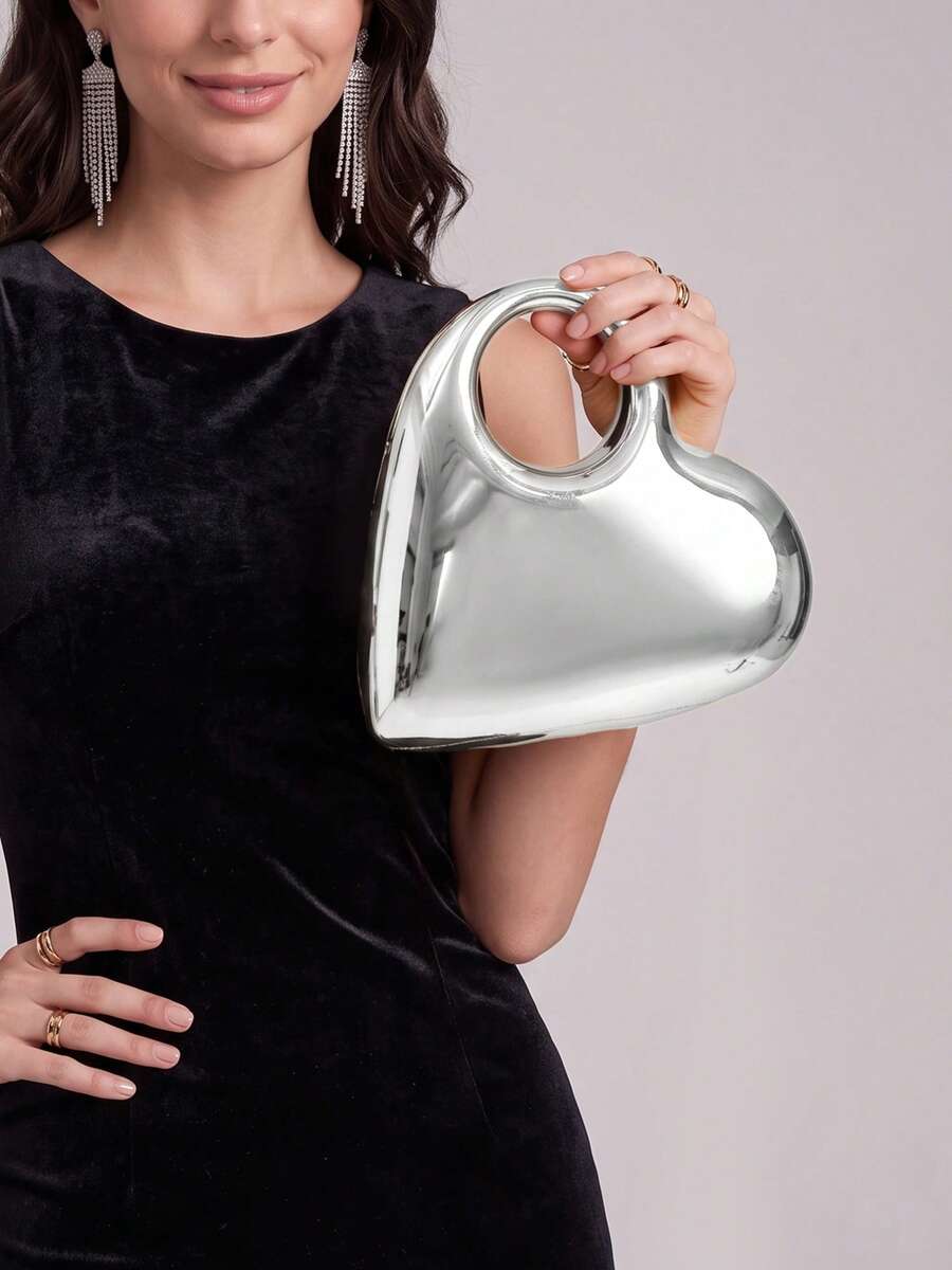 FOREVER MIYIN New Acrylic Mini Handbag, Fashion Tote Bag, Personalized Heart-Shaped Clutch, Celebrity Evening Bag, Shoulder Chain Bag