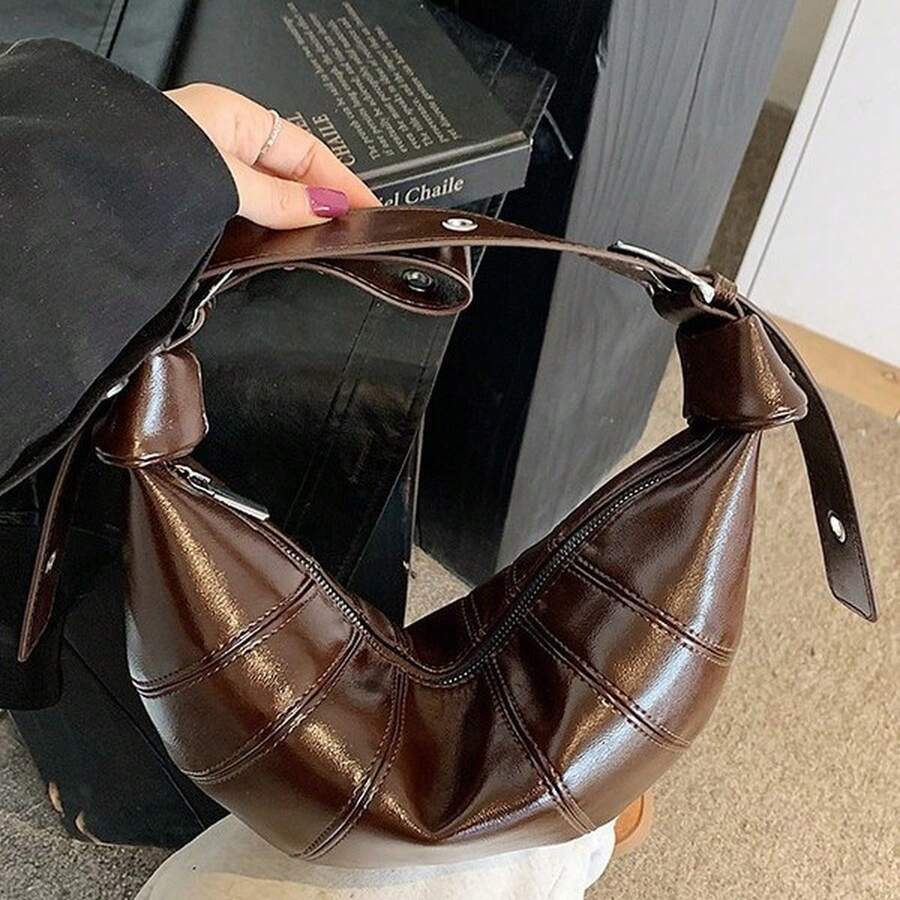 Totebagsforwomen,,Totebagsforwomen,Trendyhornbagnichespringdumplingbagsimplefashionretroshouldercr