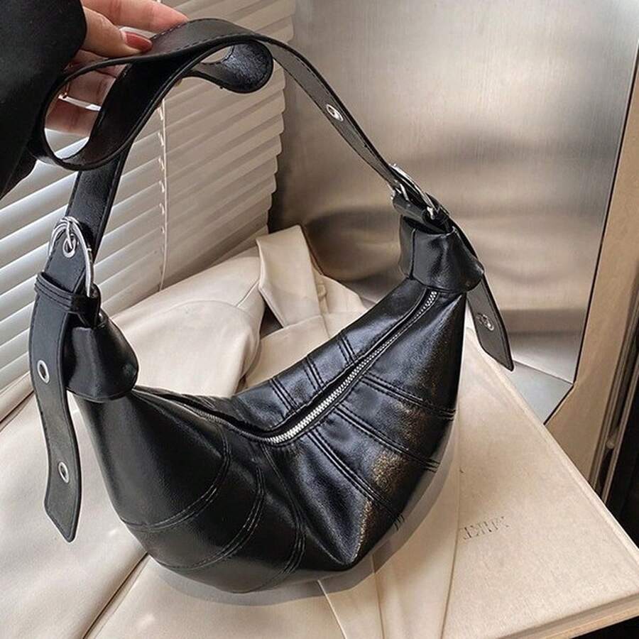 Totebagsforwomen,,Totebagsforwomen,Trendyhornbagnichespringdumplingbagsimplefashionretroshouldercr