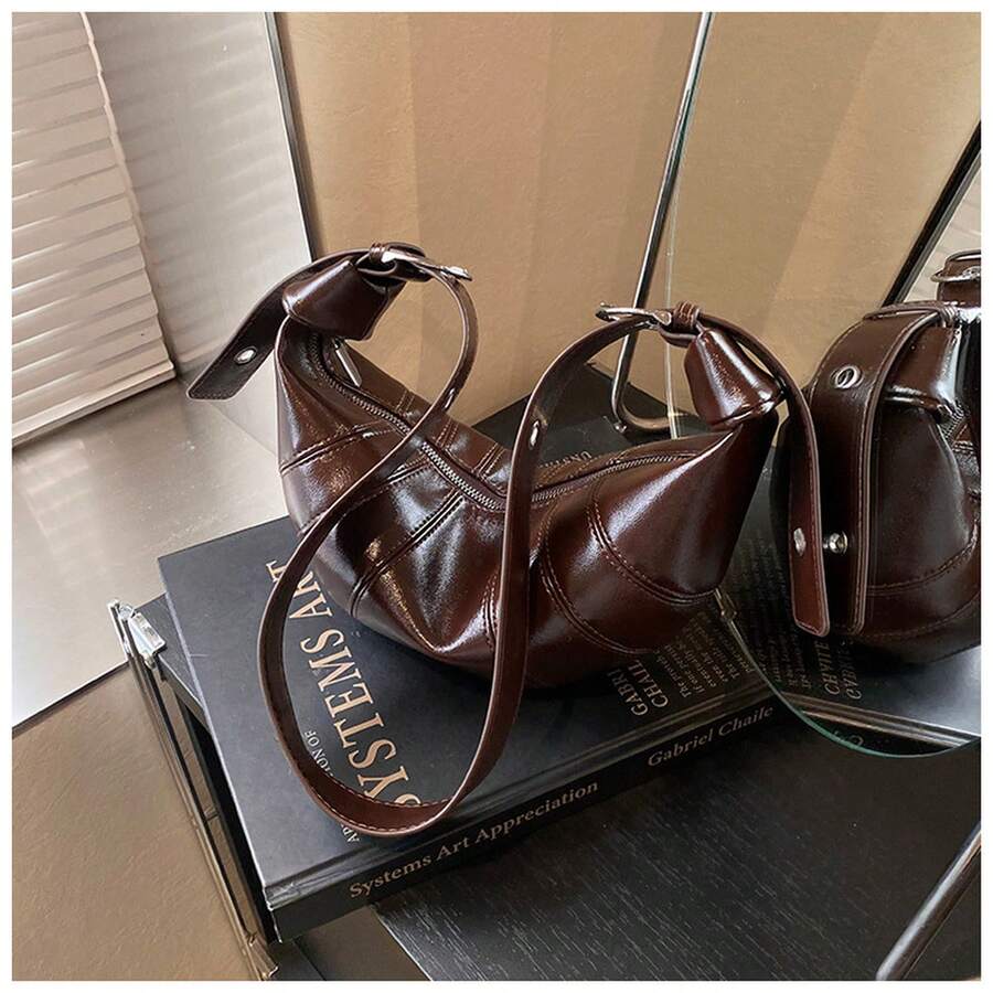 Totebagsforwomen,,Totebagsforwomen,Trendyhornbagnichespringdumplingbagsimplefashionretroshouldercr
