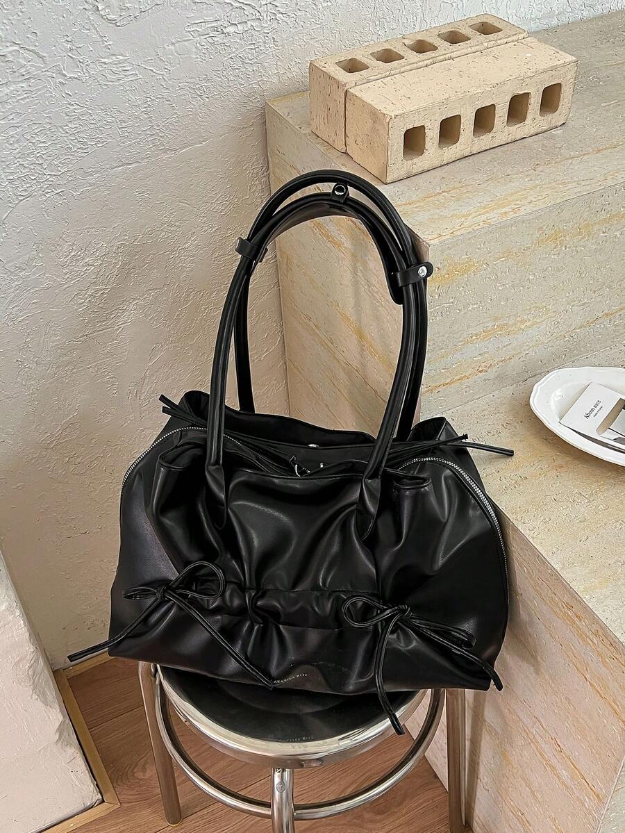 Large Capacity Pleated Tote Bag For Women, New Niche Design, Lightweight Commuter Shoulder Bag, Versatile