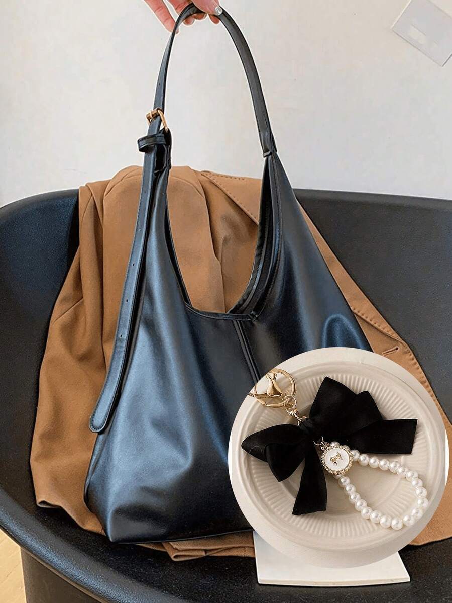 Soft PU Leather Slouchy Shoulder Bag Large Hobo Tote Handbags For Women Travel Essentials Duffle Bag Women Work School Supplie Daily Purse