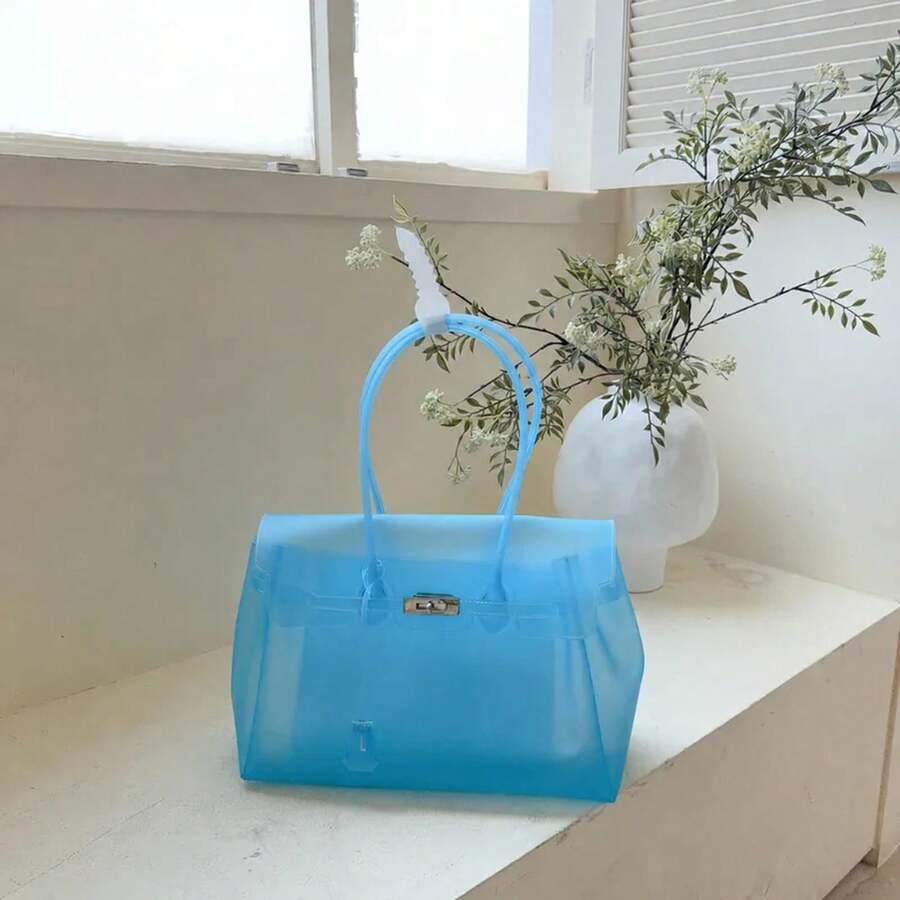 Dopamine Jelly Bag 2026 New Ladies Summer Versatile Day Premium Sense Large Capacity Commuter Transparent Tote Bag Fresh