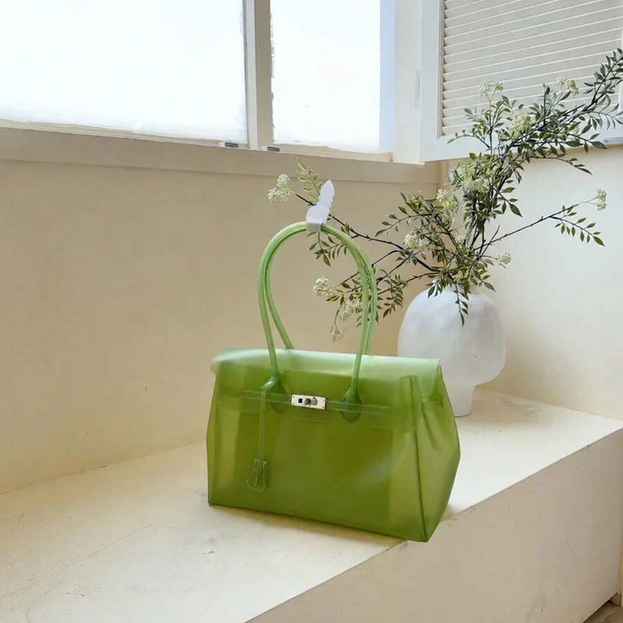 Dopamine Jelly Bag 2026 New Ladies Summer Versatile Day Premium Sense Large Capacity Commuter Transparent Tote Bag Fresh