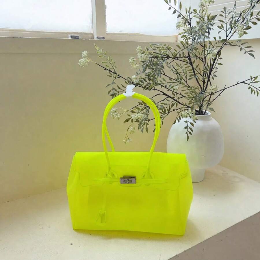 Dopamine Jelly Bag 2026 New Ladies Summer Versatile Day Premium Sense Large Capacity Commuter Transparent Tote Bag Fresh