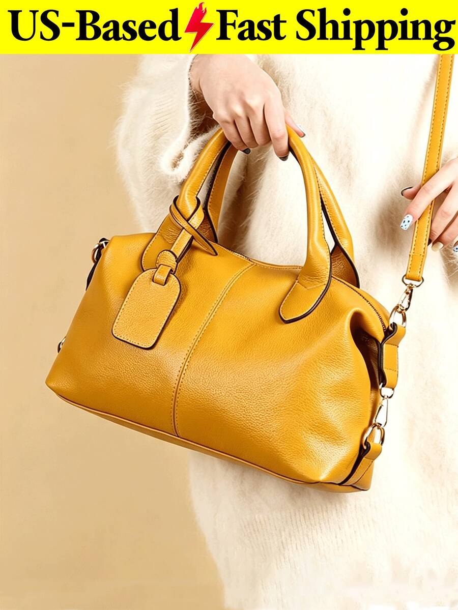 Women's Large Capacity Lightweight Tote Bag Pu Leather Handbag Detachable Strap Water Resistant Shoulder Crossbody Travel Bag For Commute Daily Use