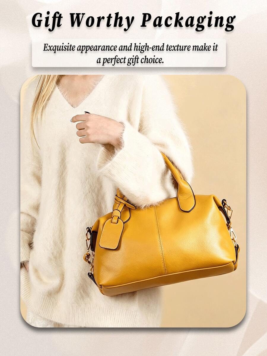 Women's Large Capacity Lightweight Tote Bag Pu Leather Handbag Detachable Strap Water Resistant Shoulder Crossbody Travel Bag For Commute Daily Use