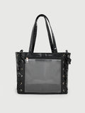 DareSee Women's Large Capacity Transparent Cute Sweet Bowknot Design Handbag