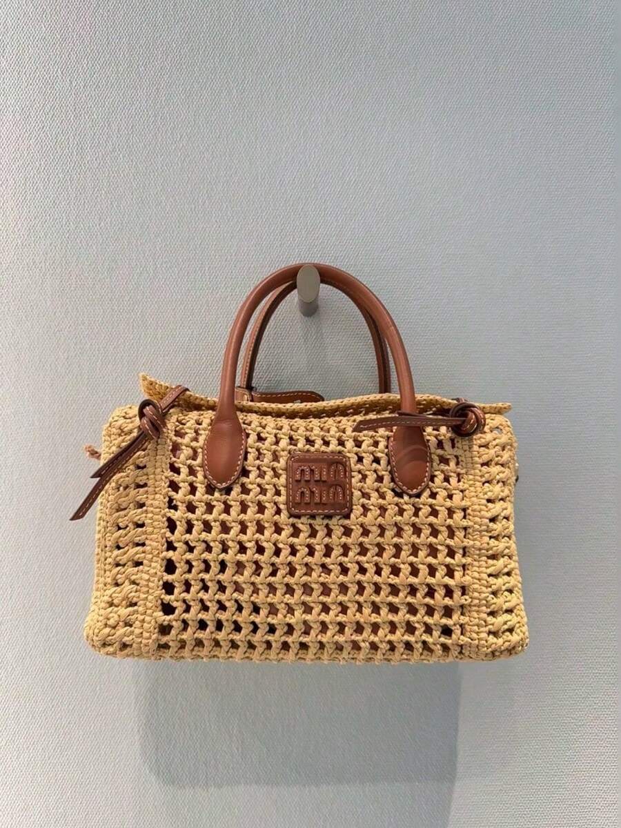 2026 New Handwoven Straw Square Hollow-Out Tote Crossbody Bag- Lightweight Breathable Natural Texture, Versatile Casual Summer Beach Bag