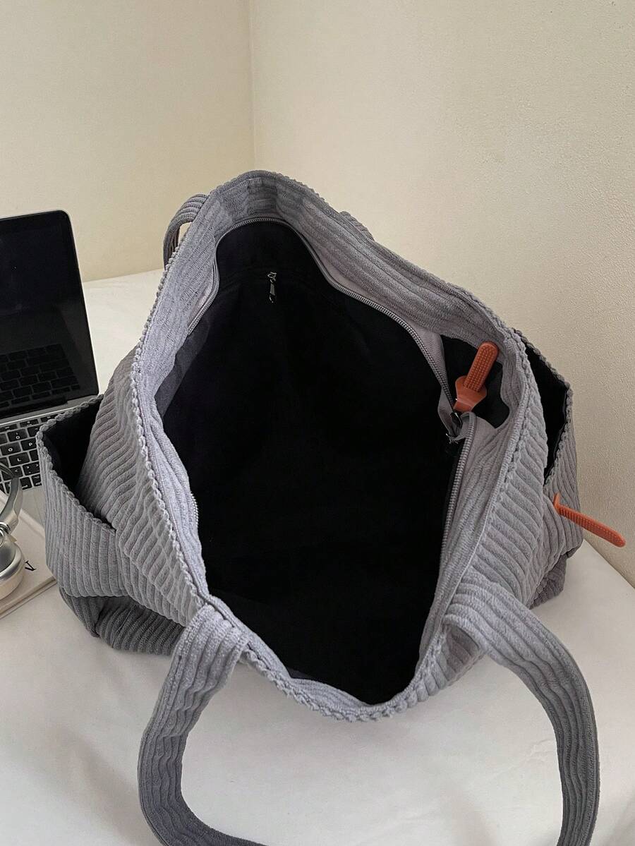 Corduroy Women's Shoulder Bag Tote Large Capacity Shopping Bag Student Bookbag Commuter Handbag