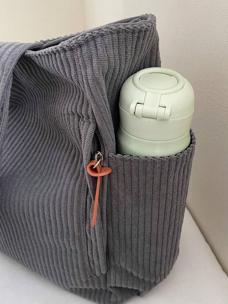 Corduroy Women's Shoulder Bag Tote Large Capacity Shopping Bag Student Bookbag Commuter Handbag