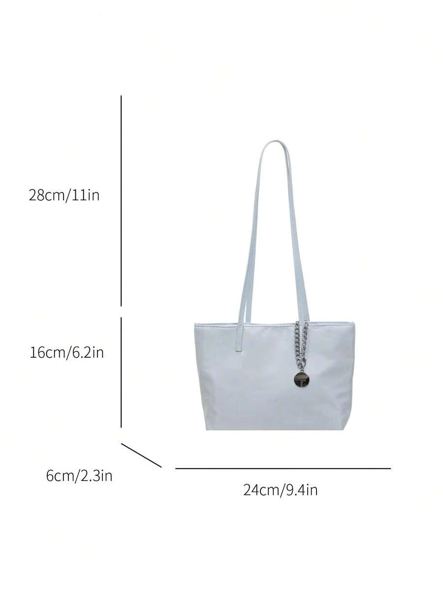 1pc Women's Colorblock Shoulder Crossbody Bag, Large Capacity Shiny Tote Bag, Suitable For Shopping, Commuting, Gift Giving