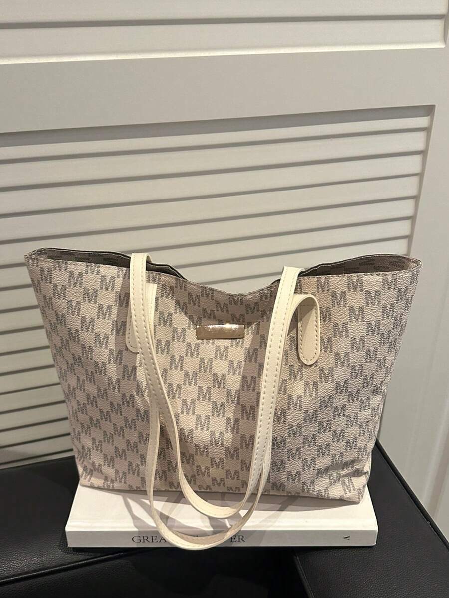 Printed Casual 2026 Minimalist New Style Large Capacity Fashion Letter Shoulder Hand-Carry Commuter Tote Bag For Women