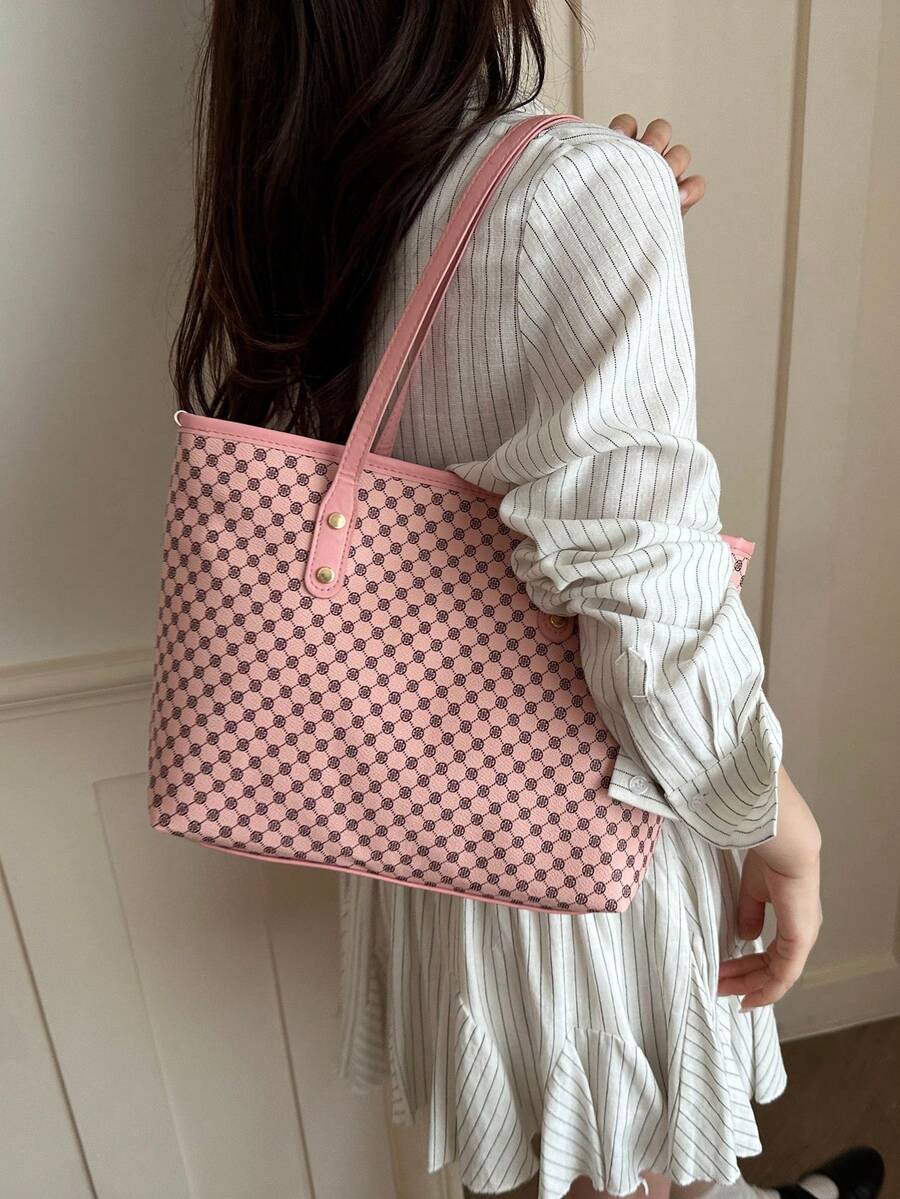 Fashion Casual Large Capacity Tote Bag 2026 New Style Commuter Shoulder Underarm Bag Niche Handbag