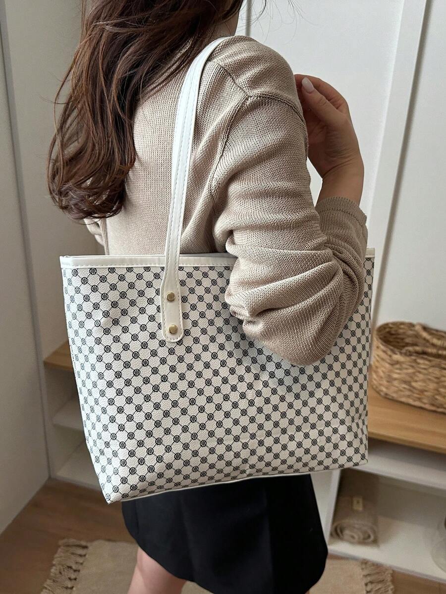 Fashion Casual Large Capacity Tote Bag 2026 New Style Commuter Shoulder Underarm Handbag