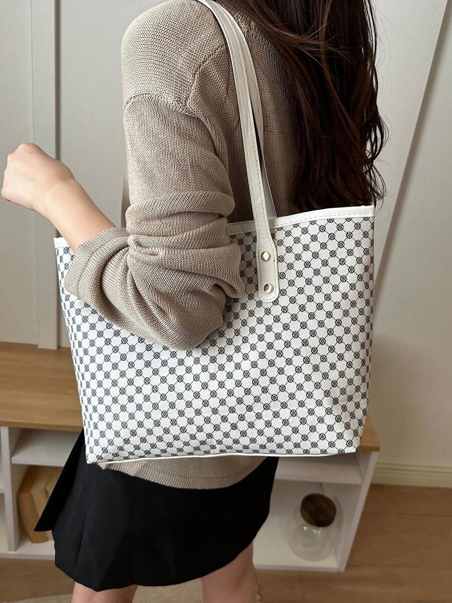 Fashion Casual Large Capacity Tote Bag 2026 New Style Commuter Shoulder Underarm Handbag