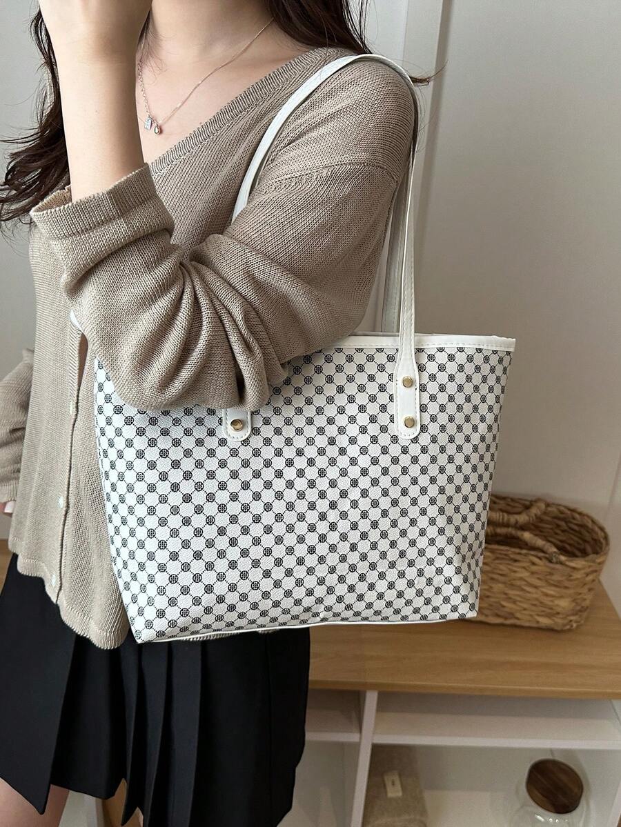 Fashion Casual Large Capacity Tote Bag 2026 New Style Commuter Shoulder Underarm Handbag