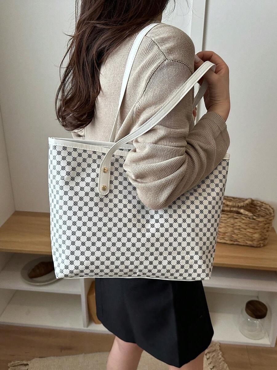 Fashion Casual Large Capacity Tote Bag 2026 New Style Commuter Shoulder Underarm Handbag