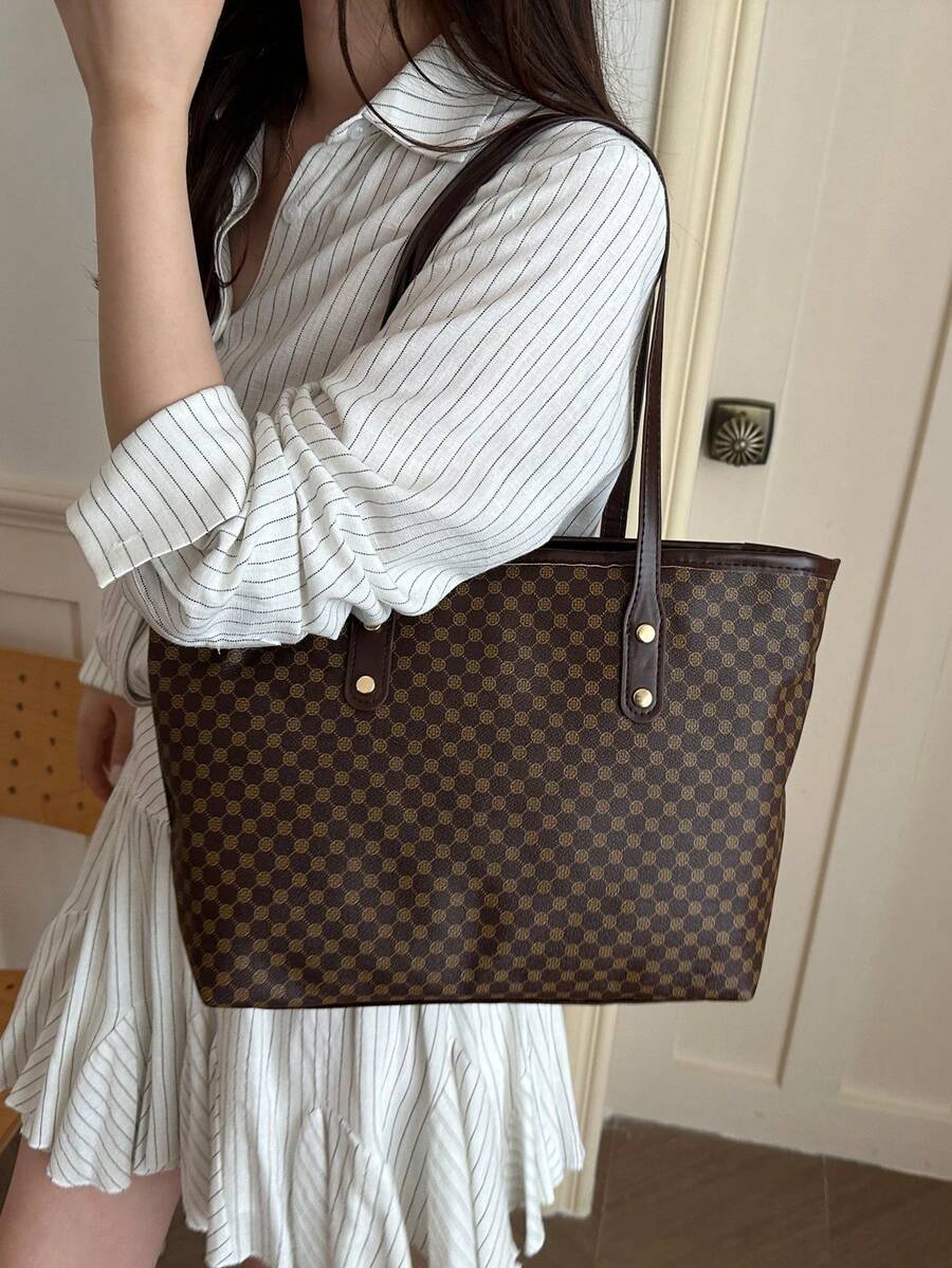 Fashion Casual Large Capacity Tote Bag 2026 New Style Commuter Shoulder Underarm Bag Niche Handbag