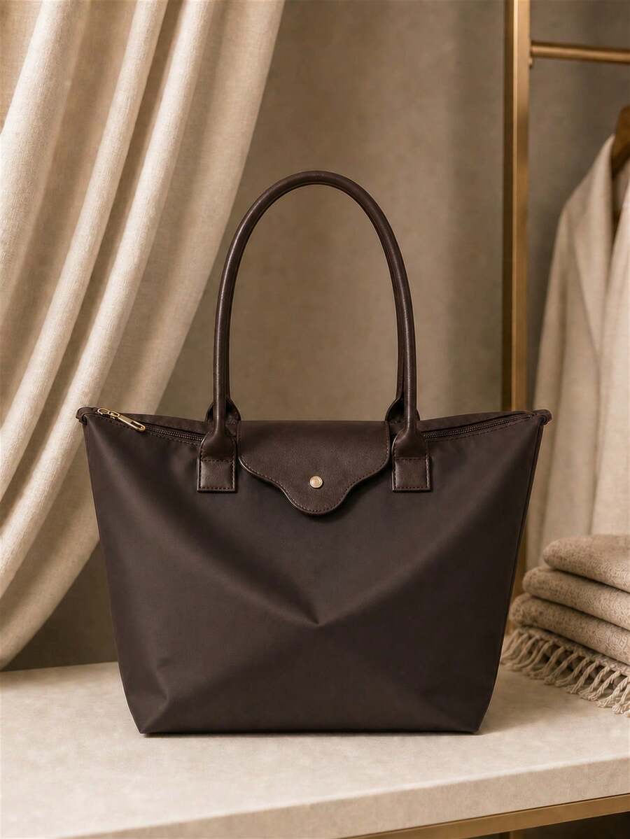 1pc Minimalist Versatile Casual Solid Color Large Capacity Shoulder Tote Bag Women's Crossbody Bag; 2026 Women's Bag; Dumpling Bag
