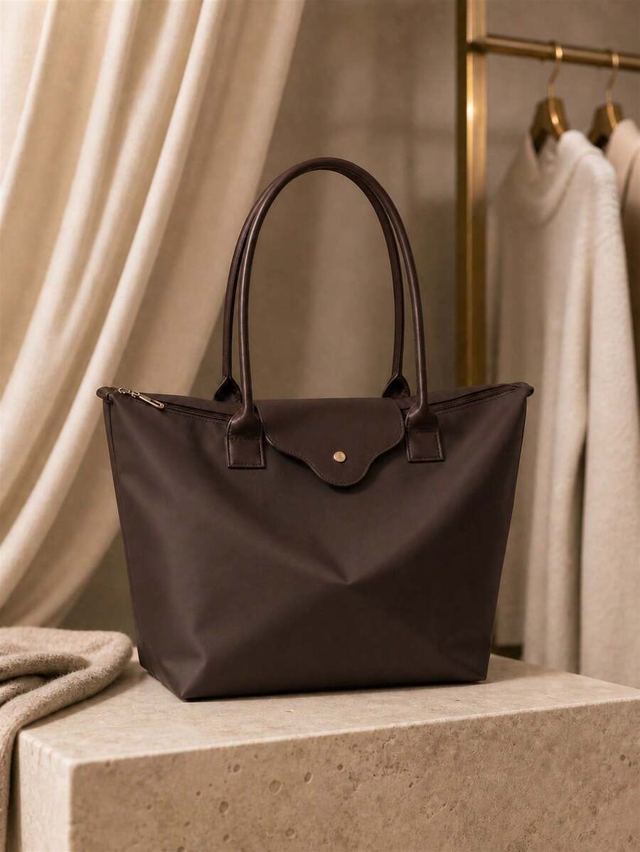 1pc Minimalist Versatile Casual Solid Color Large Capacity Shoulder Tote Bag Women's Crossbody Bag; 2026 Women's Bag; Dumpling Bag
