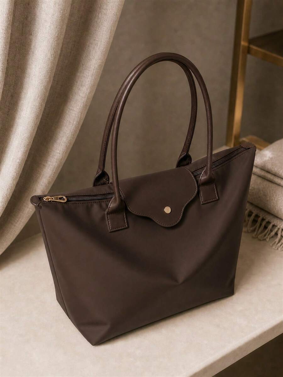 1pc Minimalist Versatile Casual Solid Color Large Capacity Shoulder Tote Bag Women's Crossbody Bag; 2026 Women's Bag; Dumpling Bag