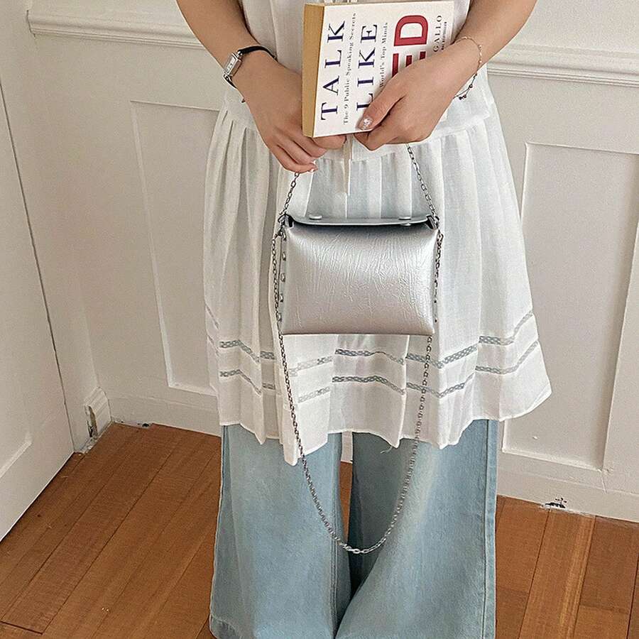 Tote Bags For Women Women'S High-End Chain Handbag, Small Square Bag, Sweet And Cool, Stylish, Suitable For Going Out, Shoulder Or Crossbody Bag