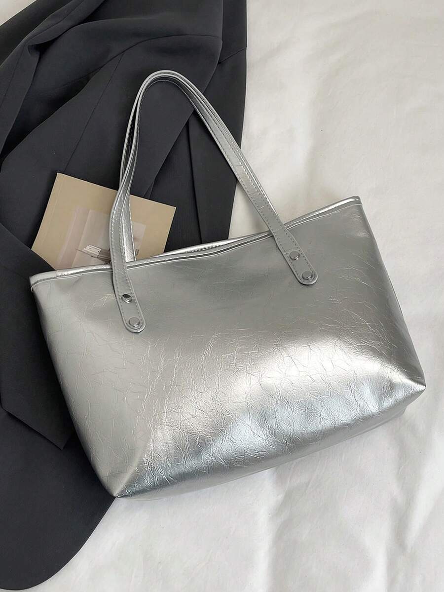 Women's Ribbon Tote Bag, Bow Decor Commuter Bag, Keychain Shoulder Bag, Coin Purse, Large Capacity Travel Storage Bag, Book Bag, Minimalist Handbag, Versatile Handbag/Crossbody Bag For Commuting/Shopp