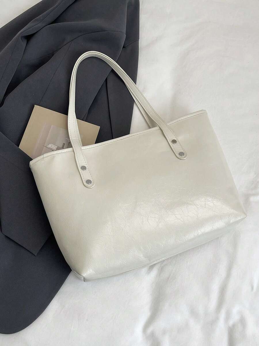 Women's Ribbon Tote Bag, Bow Decor Commuter Bag, Keychain Shoulder Bag, Coin Purse, Large Capacity Travel Storage Bag, Book Bag, Minimalist Handbag, Versatile Handbag/Crossbody Bag For Commuting/Shopp
