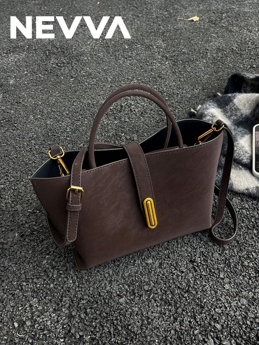 NEVVA 1pc Summer Minimalist Commuter Tote Bag Large Capacity Mother-Daughter Bag Daily Work Crossbody Bag Versatile Ins Shoulder Bag Casual Handbag Fashion Women's Bag