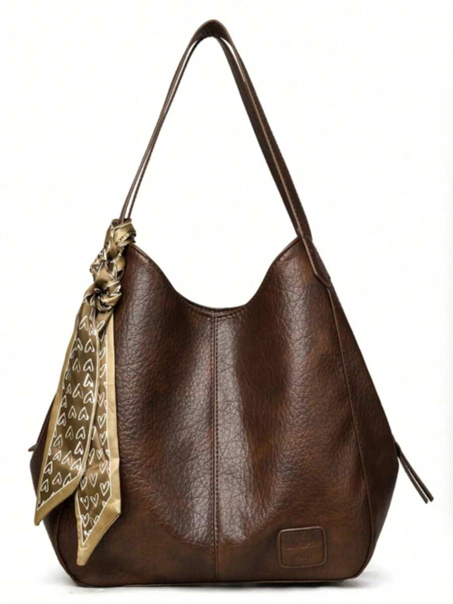2026 Vintage Large Capacity Tote Bag Women's Handbag Commuter Shoulder Crossbody Bag Fashion PU Leather Large Capacity Messenger Crossbody Bag