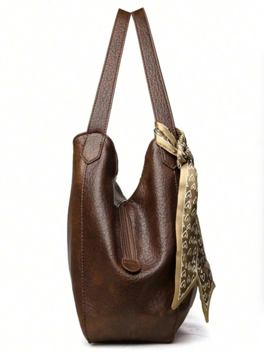 2026 Vintage Large Capacity Tote Bag Women's Handbag Commuter Shoulder Crossbody Bag Fashion PU Leather Large Capacity Messenger Crossbody Bag
