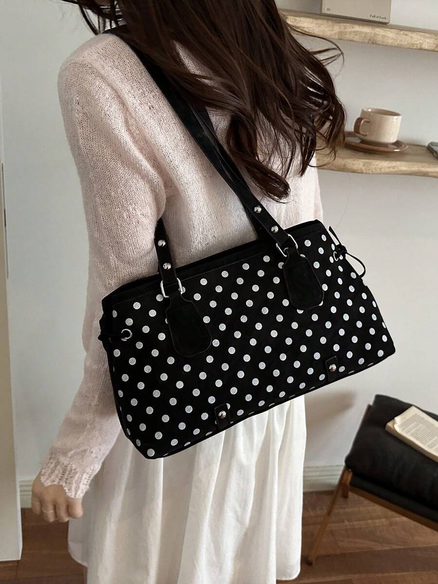 New Leopard Print Belt Minimalist Fashion Commute European & American Style Large Capacity Vintage Underarm Women's Bag