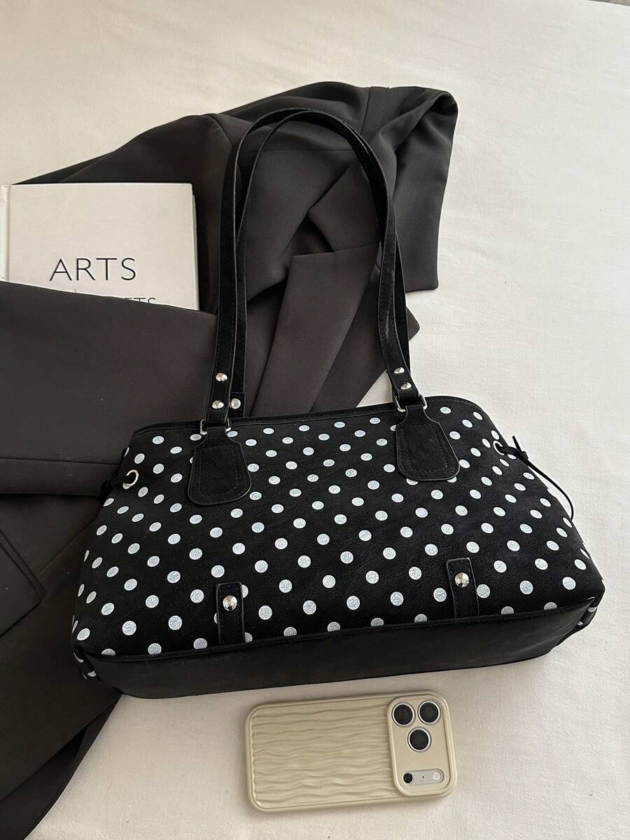New Leopard Print Belt Minimalist Fashion Commute European & American Style Large Capacity Vintage Underarm Women's Bag