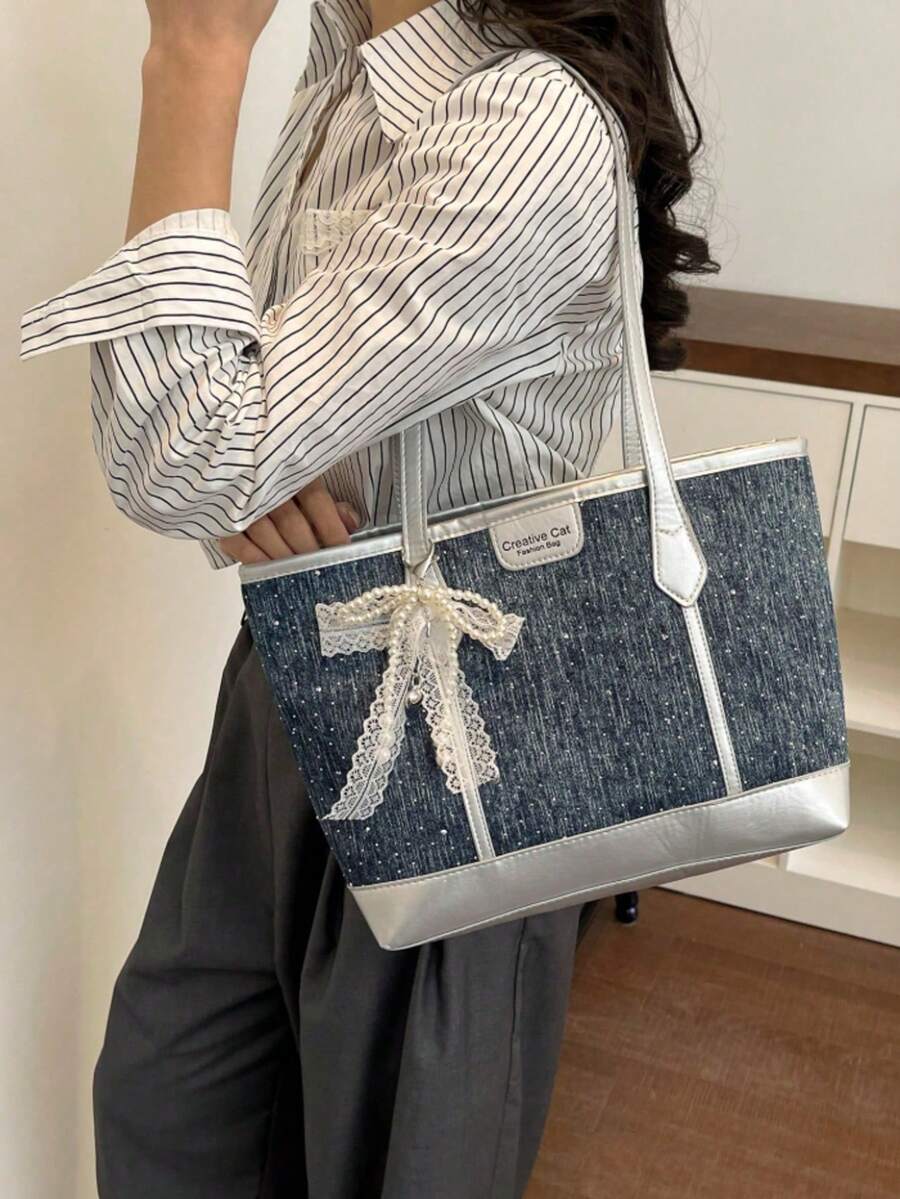 2026 New Women's Fashion Casual Tote Bag, Versatile Retro Shoulder & Crossbody Bag