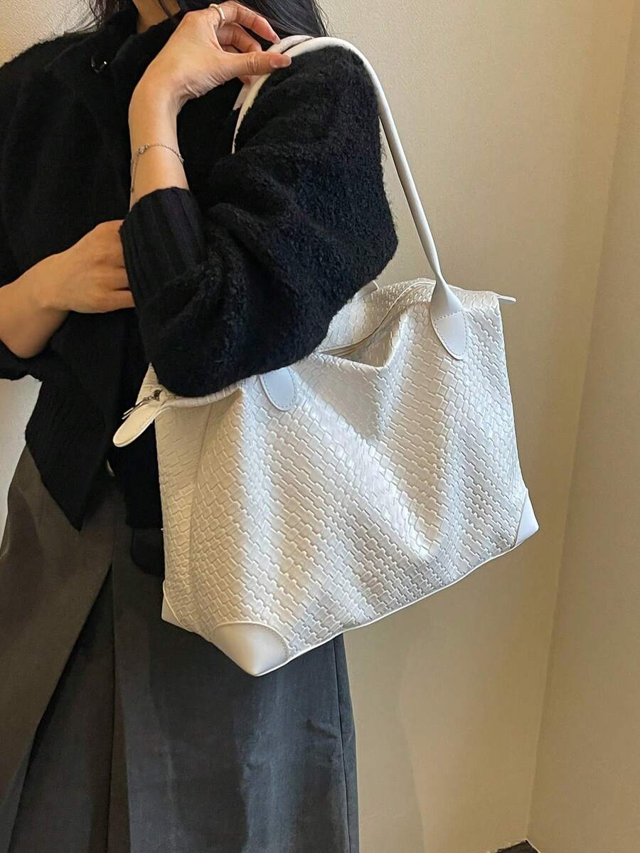 Elegant Women's Shoulder Bag, Large Capacity Genuine Leather Handbag Crossbody Bag, Fashionable Versatile Commuter Casual Women's Bag, High-End Texture Lightweight Design, Waterproof Wear-Resistant Du