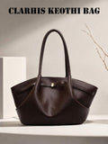 Brown PU Women's Tote Bag, Elegant Metal Buckle Handbag, Large Capacity Commuter Shoulder Bag, Suitable For Office Workers, Students, Teachers, Casual Daily Shopping And Work