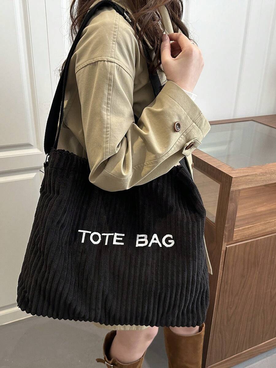 Autumn/Winter Versatile Niche New Large Capacity Shoulder Tote Bag Korean Style Corduroy 2026 Slouchy Chic Handbag