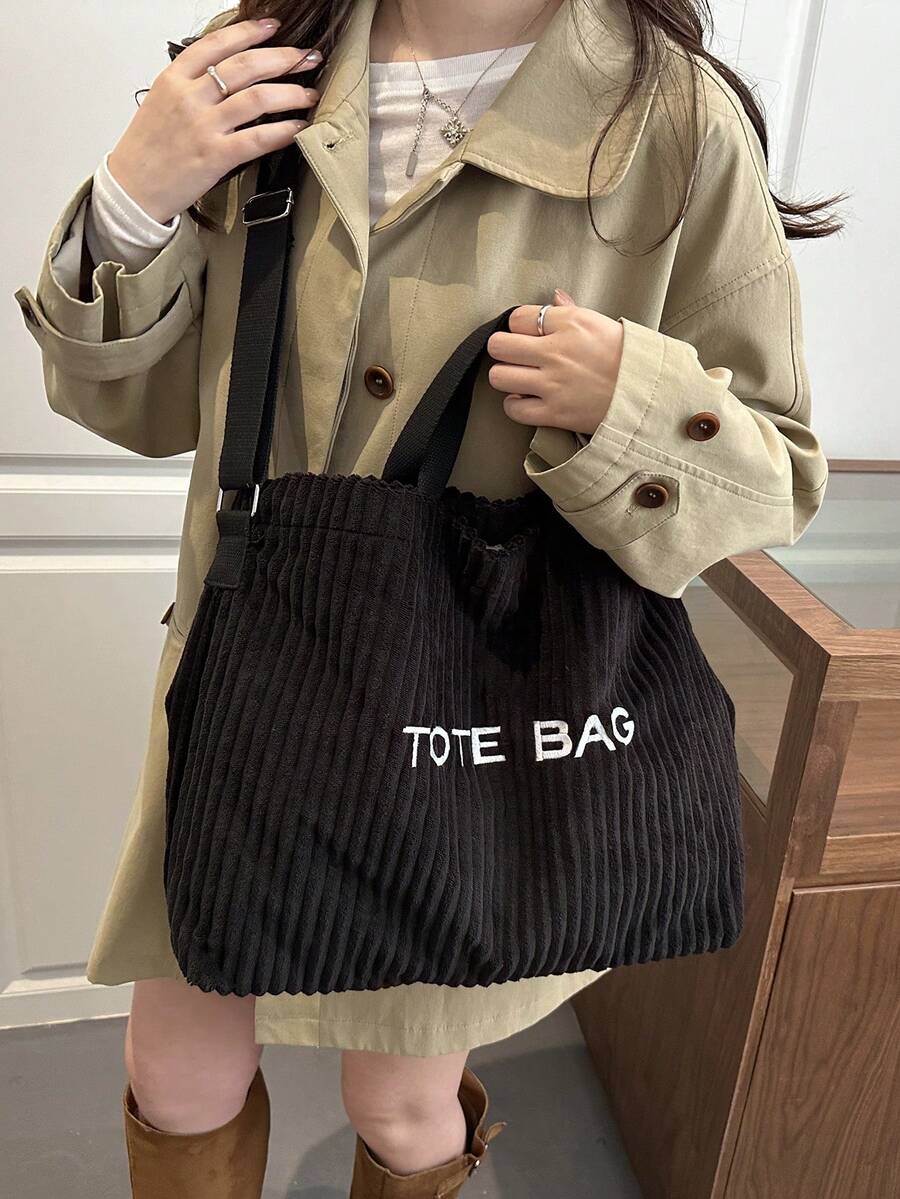 Autumn/Winter Versatile Niche New Large Capacity Shoulder Tote Bag Korean Style Corduroy 2026 Slouchy Chic Handbag
